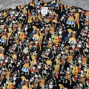 Dia De Los Muertos Shirt Mens L Skeleton Day Of The Dead San Miguel Guitar